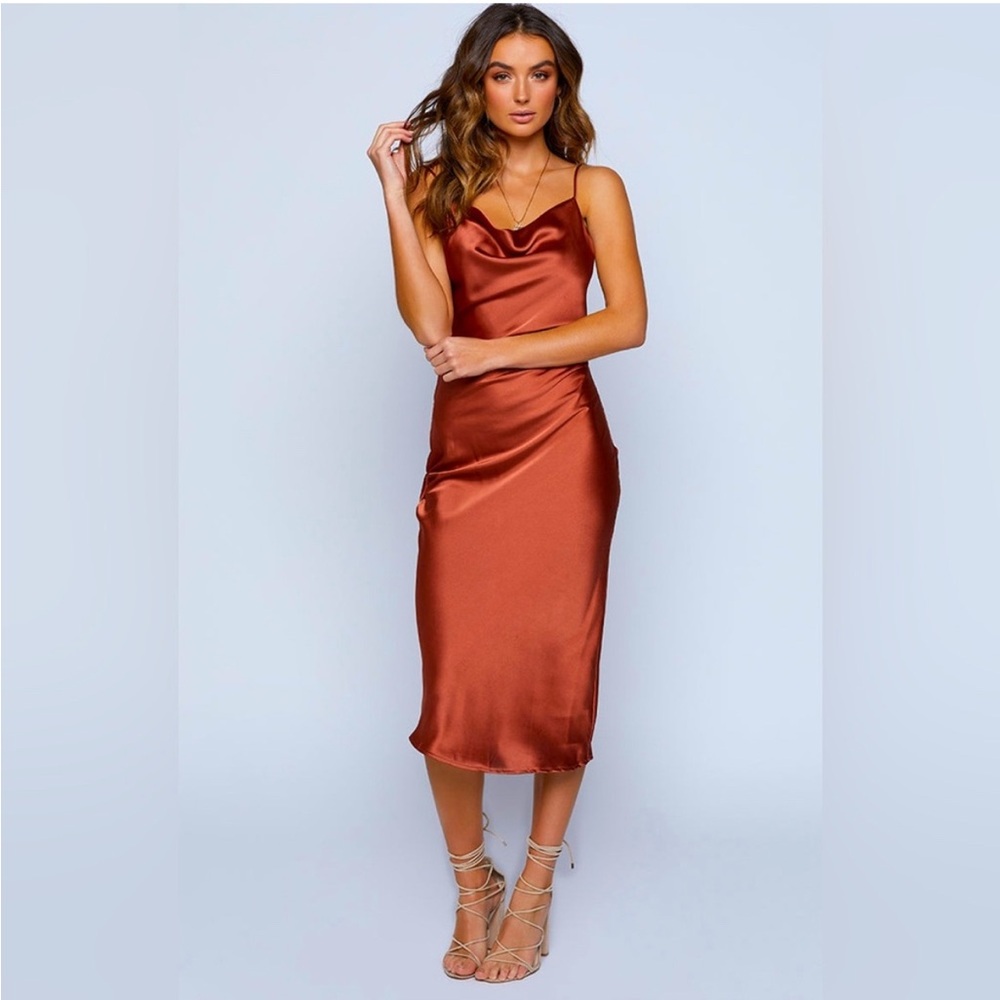 Beginning Boutique Copper Satin Slip Dress | AU 10 / US 6
